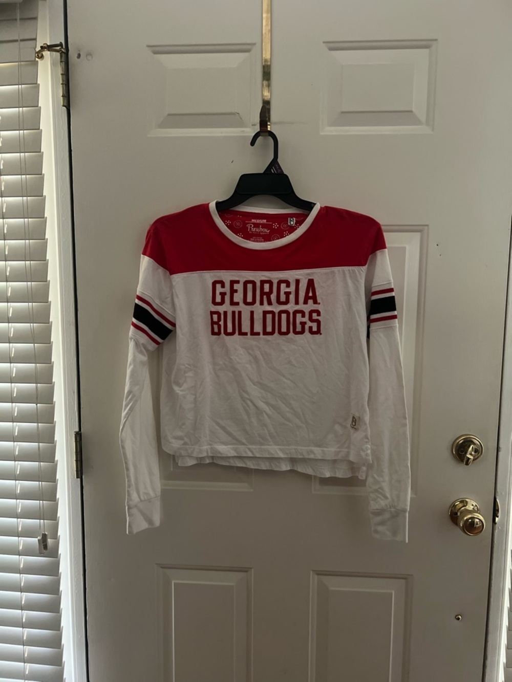 Pressbox Georgia Bulldogs White and Red Long Sleeve Tee